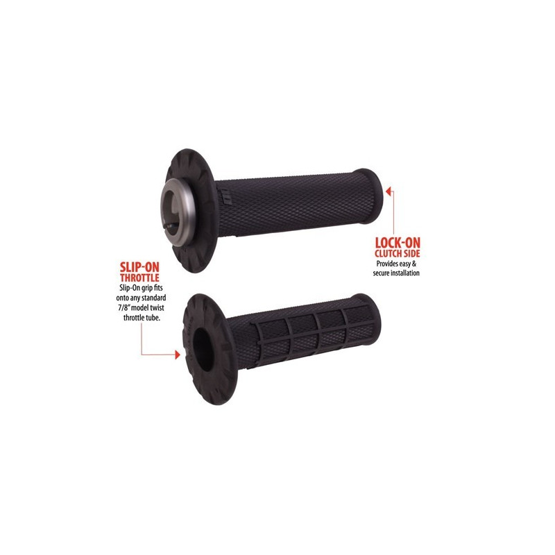 ODI UNIVERSAL MX HALF WAFFLE LOCK ON W/ SLIP GRIP BLACK