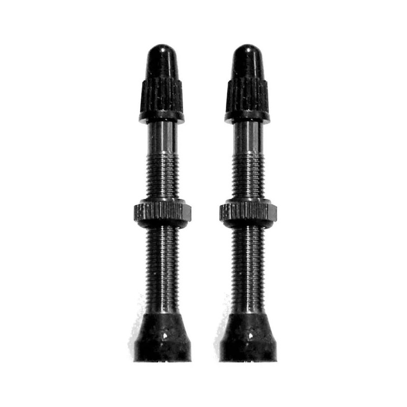 Tubeless Valves, Alloy, Black, w/ext O-ring, 44mm (2 Pcs per bag) FV/PV