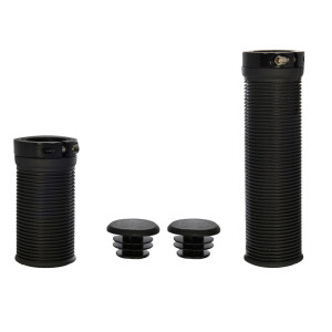 Oxford Lock on grip-shift grips, single alloy locking clamp, 1 x 110mm & 1 x 65mm, BLACK