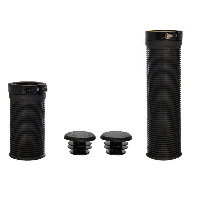 Oxford Lock on grip-shift grips, single alloy locking clamp, 1 x 110mm & 1 x 65mm, BLACK