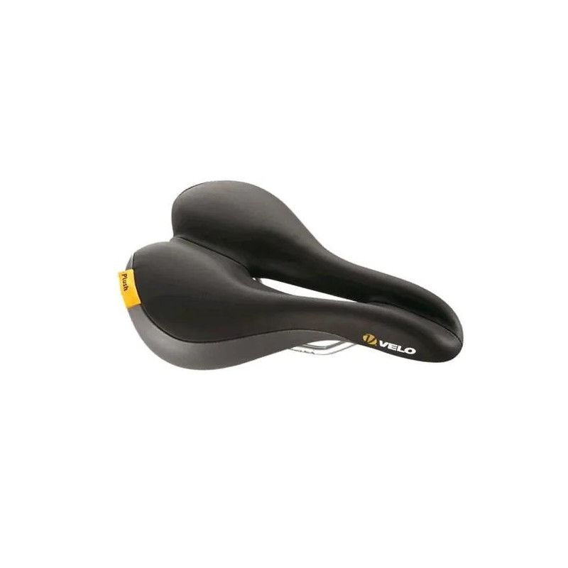 Saddle, Velo Plush Pump OM, Cut-out touring saddle, 411g, 273mm x 179mm, inclined riding