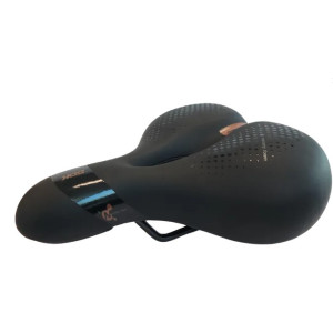 Saddle,  vinyl top, black pc  w/memory foam, w/DDK logo, steel black rail L:260 W:213mm,  Quality DDK product made in Taiwan