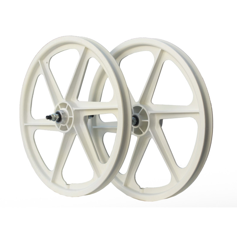 WHEEL SET-TUFF 6 SPOKE-20"-WHITE
