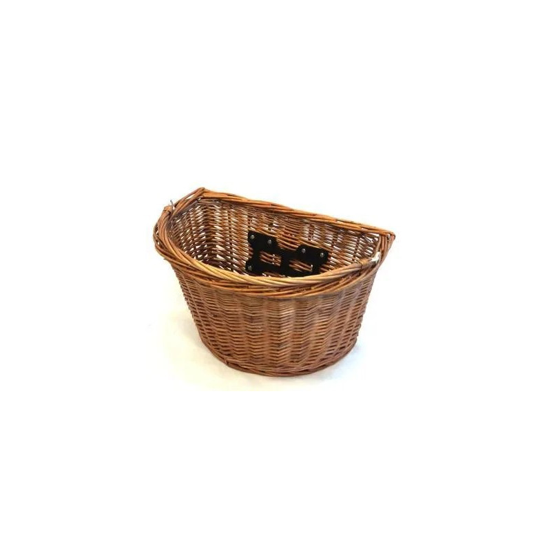BASKET - Front, Wicker, Q/R, D-Shape, With Handle, 380mm x 280mm x 220mm