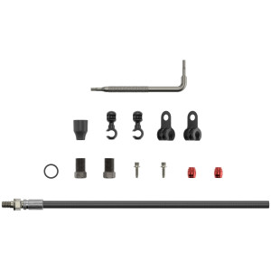 Disc Brake Hydraulic Hose Kit - Threaded Inline Crimp -2000mmBlk (inc.crimp Fittings)
