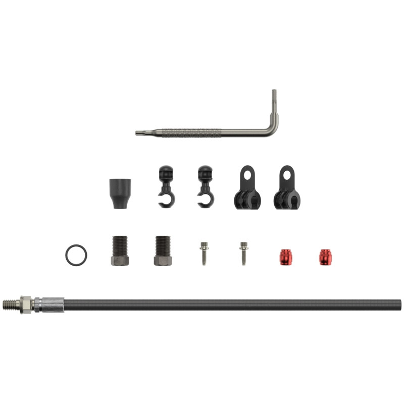 Disc Brake Hydraulic Hose Kit - Threaded Inline Crimp -2000mmBlk (inc.crimp Fittings)
