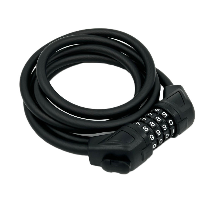 Jetblack Cable Combo Lock 10x1800mm Reset 4-digit